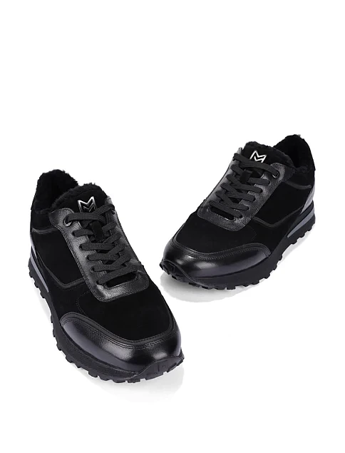 Мужские кроссовки кожаные черные - фото 5 - Miraton