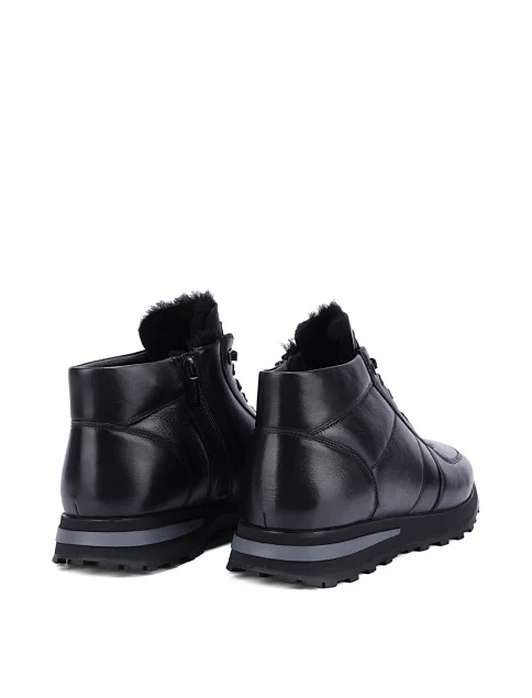 Мужские ботинки кожаные черные - фото 4 - Miraton