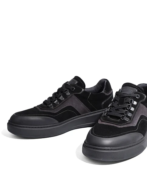 Чоловічі кеди MIRATON замшеві чорні - фото 2 - Miraton