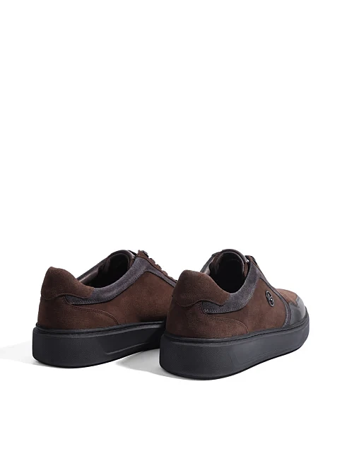 Мужские кеды MIRATON замшевые коричневые - фото 3 - Miraton