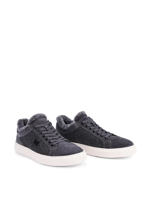 Мужские кеды MIRATON замшевые серые - фото 3 - Miraton