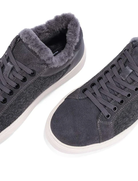 Мужские кеды MIRATON замшевые серые - фото 5 - Miraton