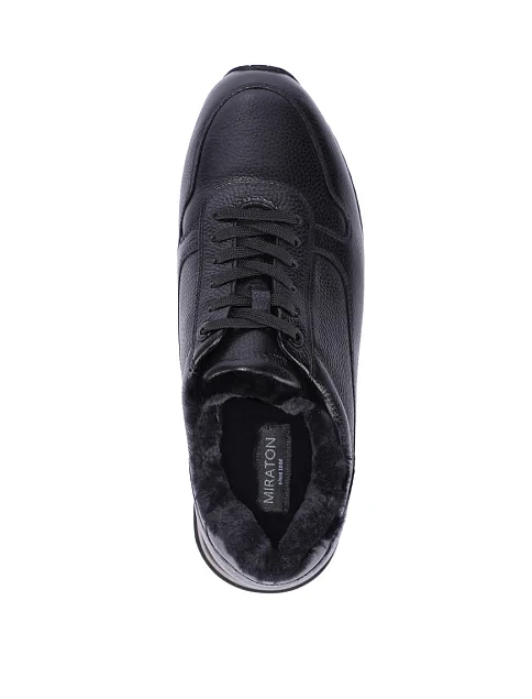 Мужские кроссовки MIRATON кожаные черные - фото 5 - Miraton