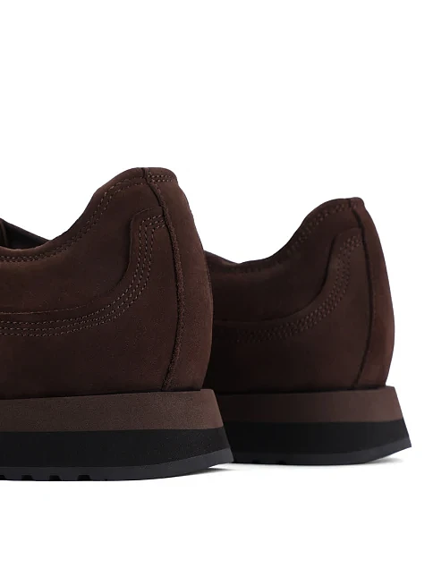 Мужские кроссовки MIRATON из нубука коричневые - фото 5 - Miraton