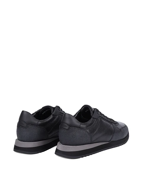 Мужские кроссовки MIRATON кожаные черные - фото 4 - Miraton