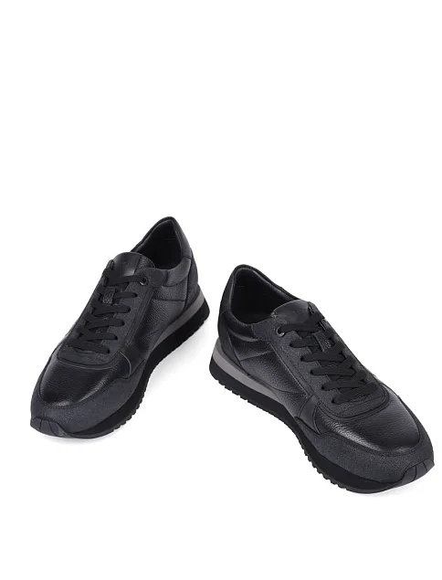 Мужские кроссовки MIRATON кожаные черные - фото 5 - Miraton