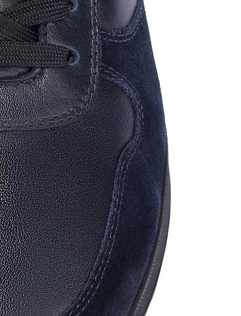 Мужские кроссовки кожаные синие - фото 5 - Miraton