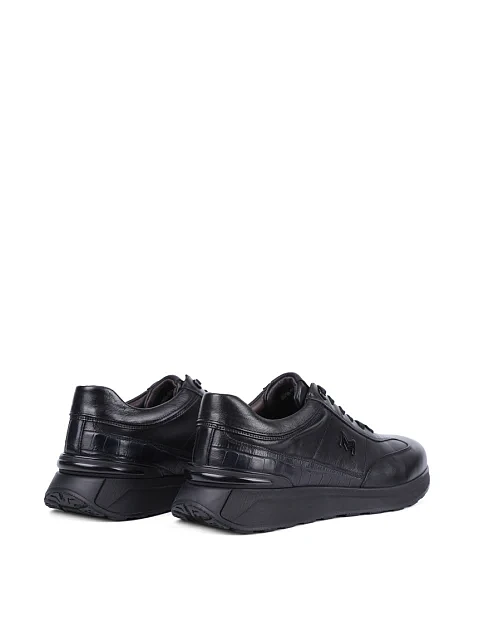 Мужские кроссовки MIRATON кожаные черные - фото 4 - Miraton