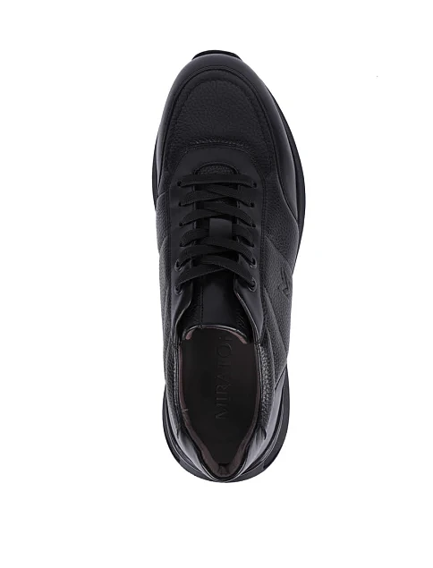 Мужские кроссовки MIRATON кожаные черные - фото 2 - Miraton