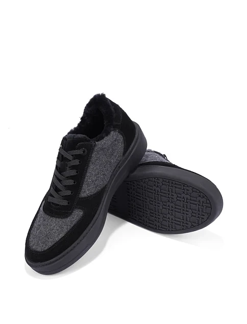 Чоловічі кеди MIRATON замшеві чорні - фото 2 - Miraton