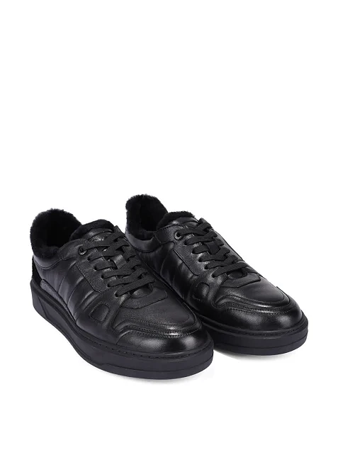 Чоловічі кеди шкіряні чорні - фото 3 - Miraton