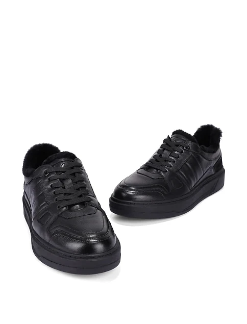 Чоловічі кеди шкіряні чорні - фото 5 - Miraton