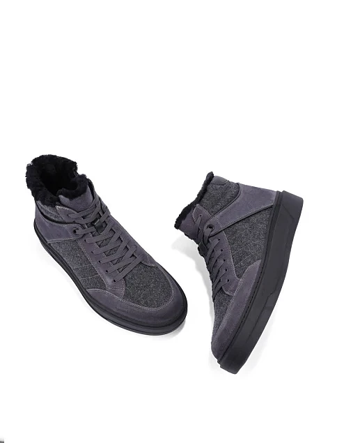 Мужские ботинки замшевые серые - фото 2 - Miraton