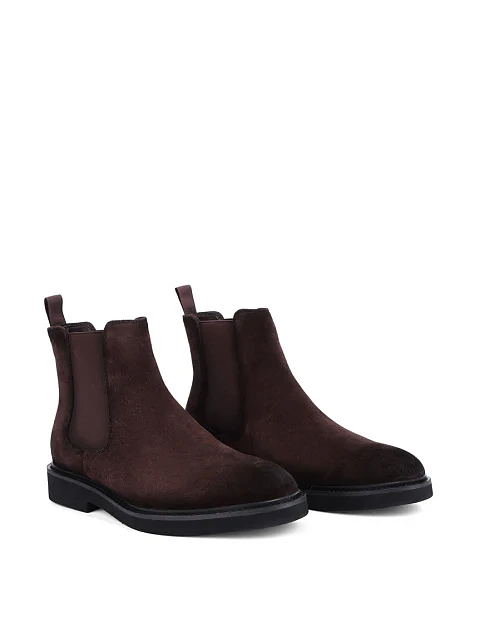 Мужские ботинки челси замшевые коричневые - фото 3 - Miraton