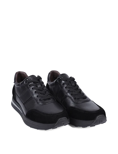 Мужские кроссовки MIRATON кожаные черные - фото 3 - Miraton