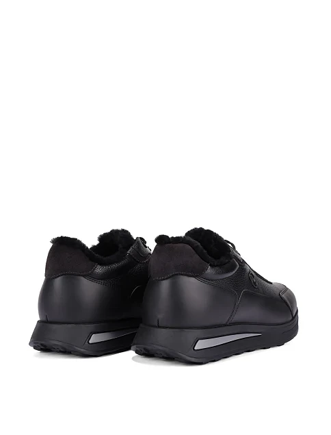 Мужские кроссовки кожаные черные - фото 4 - Miraton