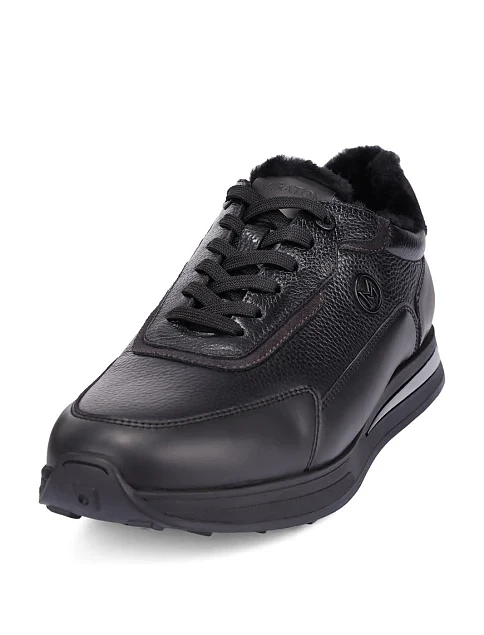 Мужские кроссовки кожаные черные - фото 5 - Miraton