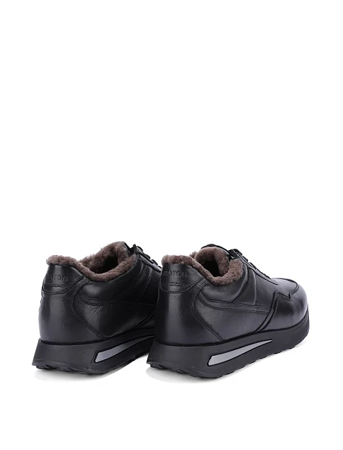 Мужские кроссовки MIRATON кожаные черные - фото 4 - Miraton