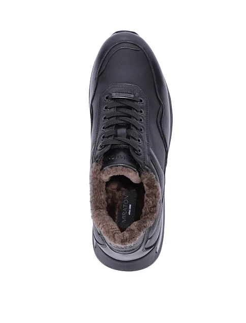 Мужские кроссовки MIRATON кожаные черные - фото 5 - Miraton