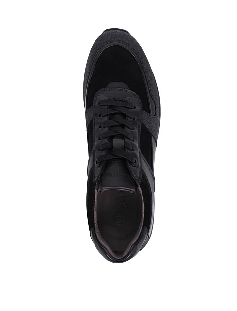 Мужские кроссовки MIRATON кожаные черные - фото 3 - Miraton