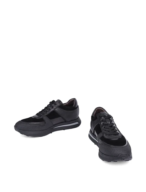 Мужские кроссовки MIRATON кожаные черные - фото 6 - Miraton