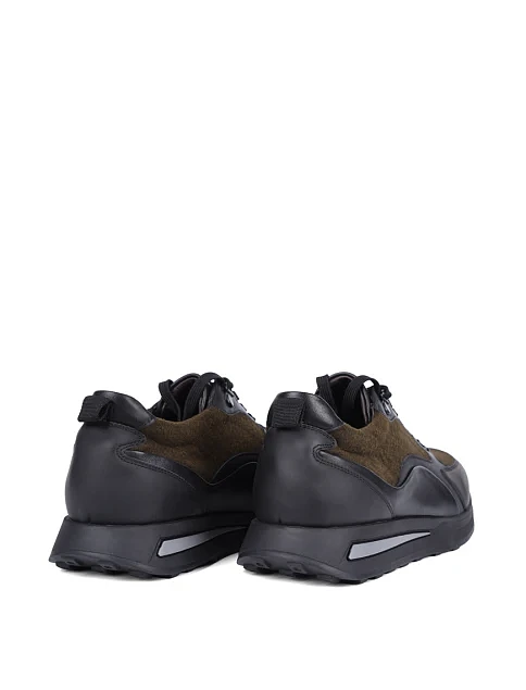 Чоловічі кросівки MIRATON шкіряні чорні - фото 4 - Miraton