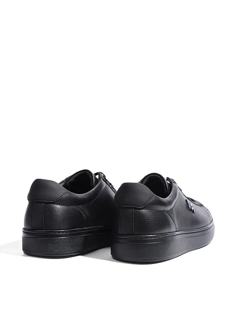 Мужские кеды MIRATON кожаные черные - фото 3 - Miraton