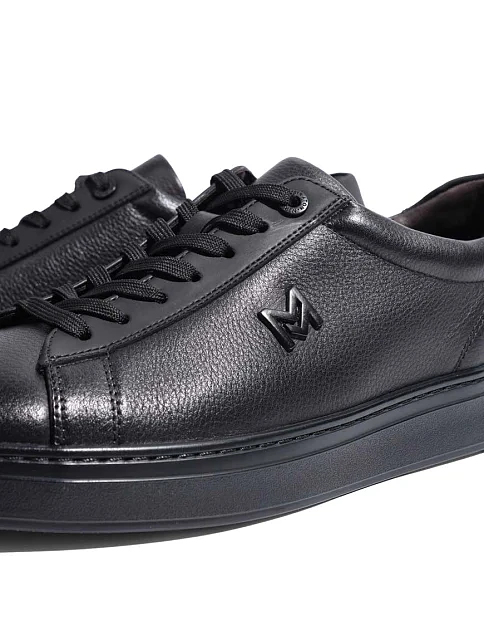 Мужские кеды MIRATON кожаные черные - фото 5 - Miraton