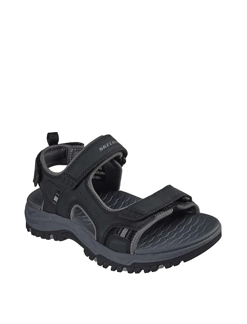 Чоловічі сандалі Skechers PREWITT зі штучної шкіри чорні - фото 3 - Miraton