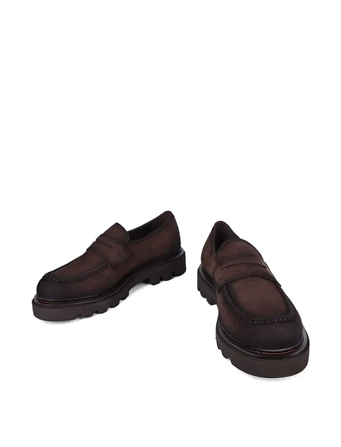 Мужские туфли Miguel Miratez из нубука коричневые - фото 5 - Miraton