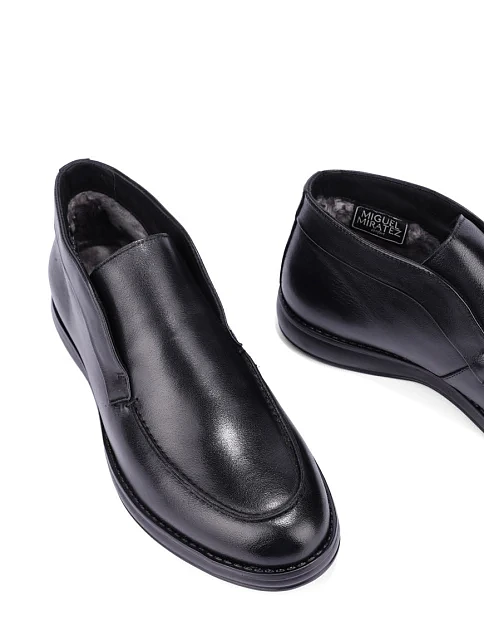 Мужские ботинки кожаные черные - фото 2 - Miraton