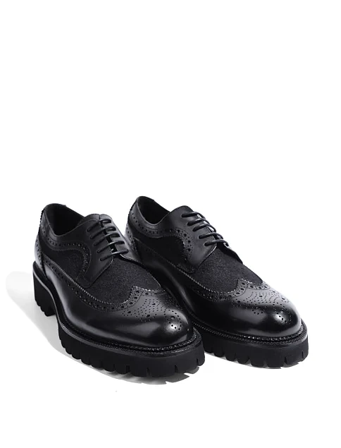 Мужские туфли Miguel Miratez кожаные черные - фото 3 - Miraton