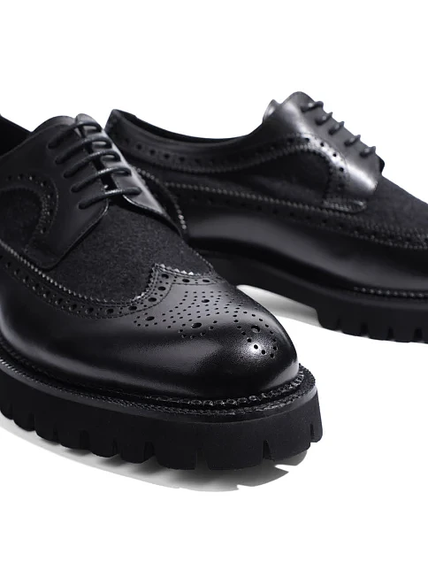 Мужские туфли Miguel Miratez кожаные черные - фото 5 - Miraton