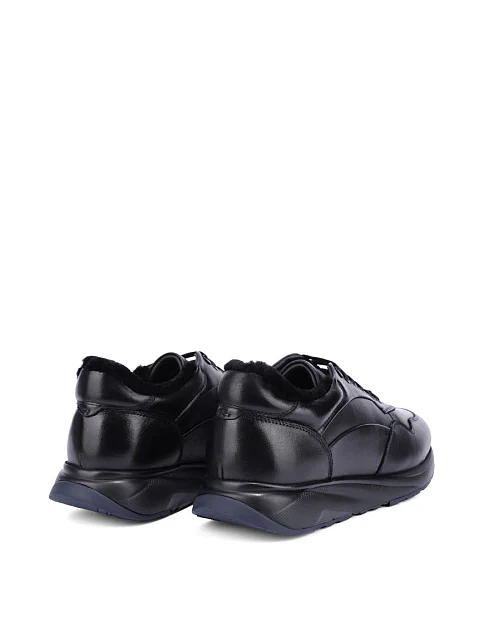 Мужские кроссовки кожаные черные - фото 4 - Miraton