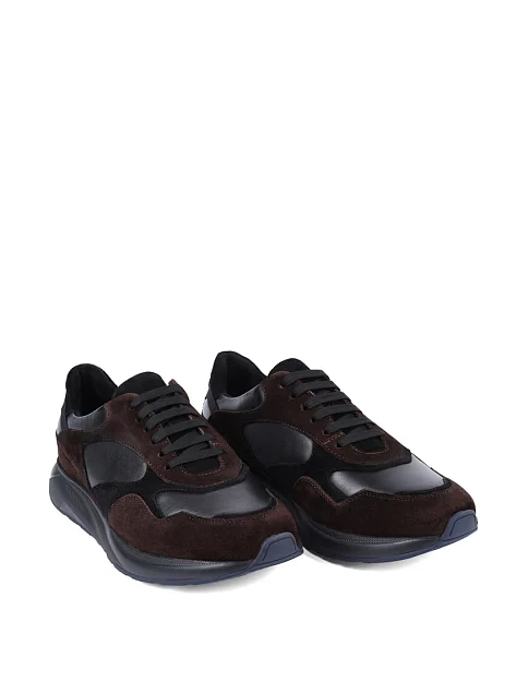 Чоловічі кросівки MIRATON шкіряні чорно-коричневі - фото 3 - Miraton