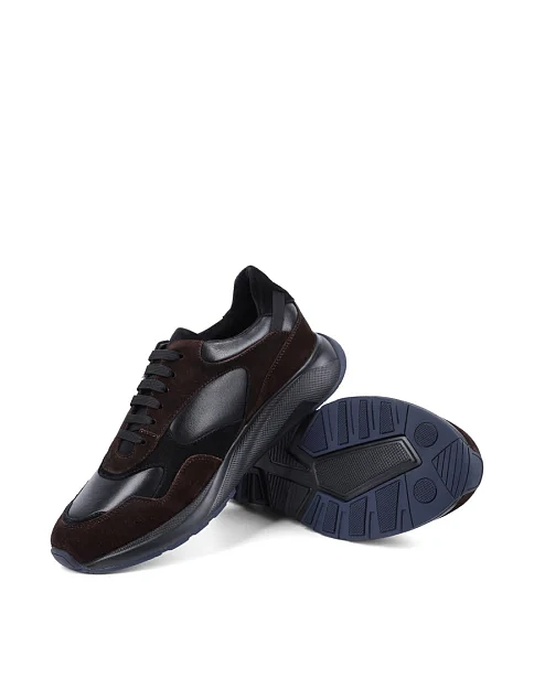 Чоловічі кросівки MIRATON шкіряні чорно-коричневі - фото 5 - Miraton