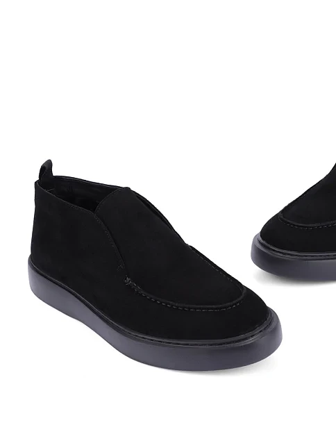 Мужские ботинки велюровые черные - фото 2 - Miraton