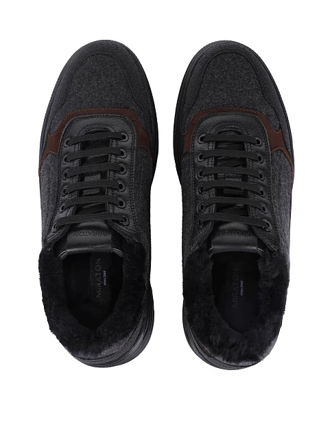 Чоловічі кеди шкіряні сірі - фото 2 - Miraton