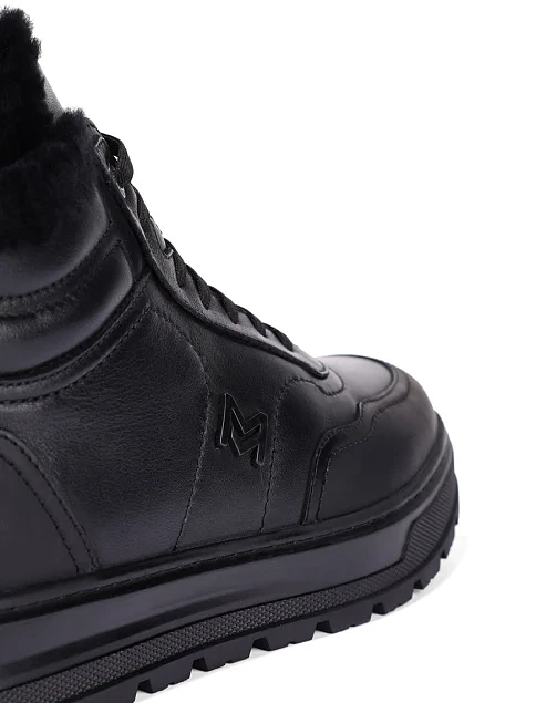 Мужские ботинки кожаные черные - фото 5 - Miraton