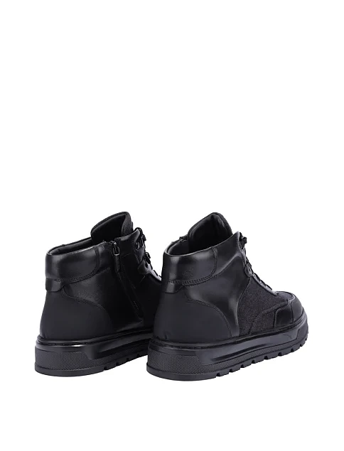 Чоловічі черевики шкіряні чорні - фото 4 - Miraton