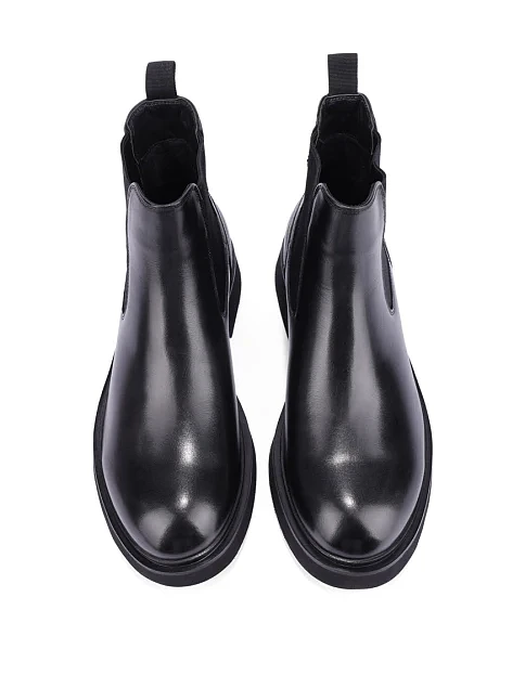 Мужские ботинки челси кожаные черные - фото 2 - Miraton