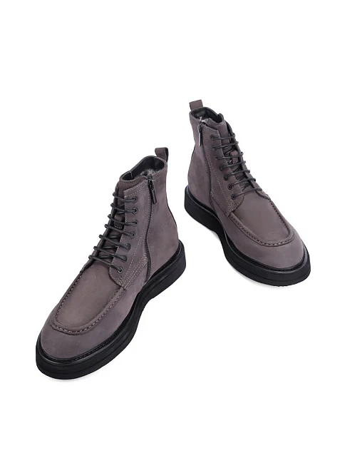 Мужские ботинки Miguel Miratez из нубука серые - фото 2 - Miraton