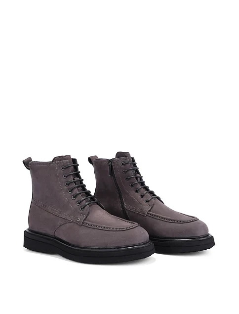 Мужские ботинки Miguel Miratez из нубука серые - фото 3 - Miraton