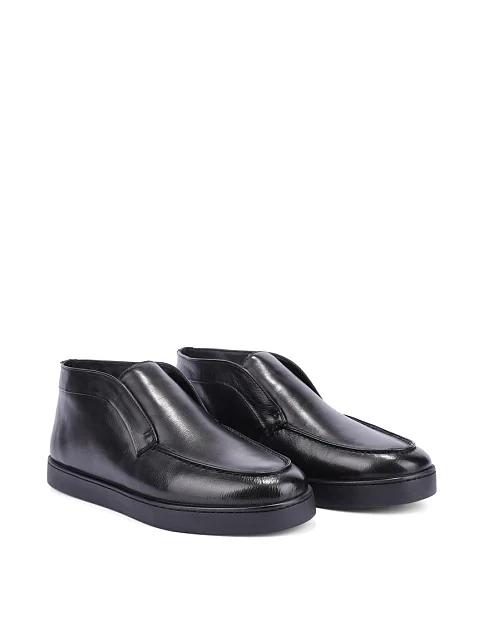 Мужские ботинки кожаные черные - фото 3 - Miraton