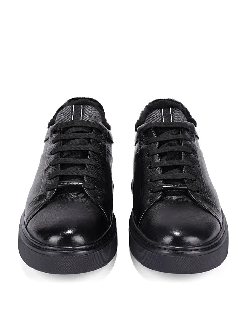 Чоловічі кеди шкіряні чорні - фото 2 - Miraton