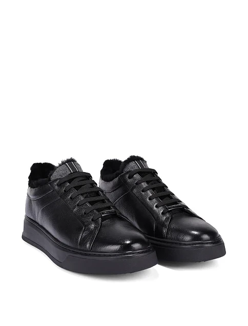 Чоловічі кеди шкіряні чорні - фото 3 - Miraton