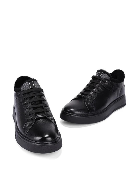 Чоловічі кеди шкіряні чорні - фото 5 - Miraton