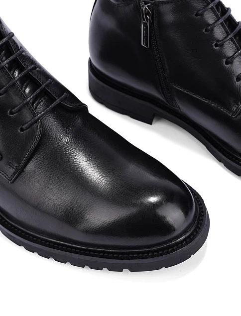 Мужские ботинки кожаные черные - фото 5 - Miraton