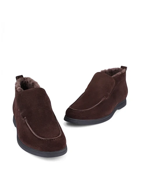 Мужские ботинки замшевые коричневые - фото 4 - Miraton