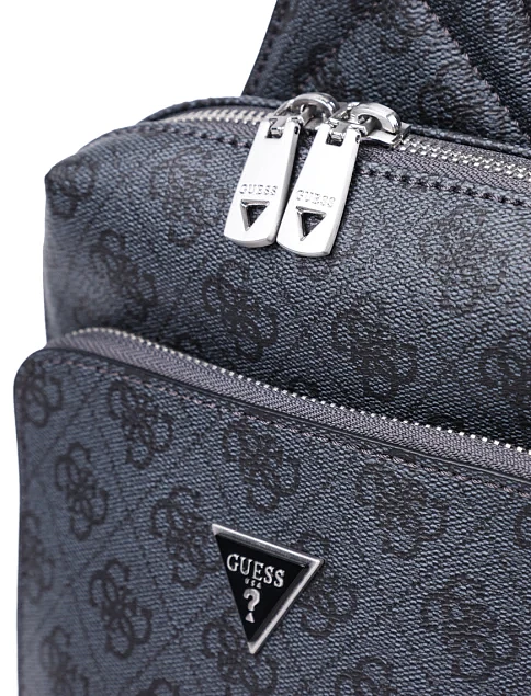 Мужская сумка слинг Guess из экокожи черная - фото 5 - Miraton